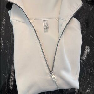 SPANX White Air Essentials 1/2 Zip Funnel Neck Sweatshirt Size Medium